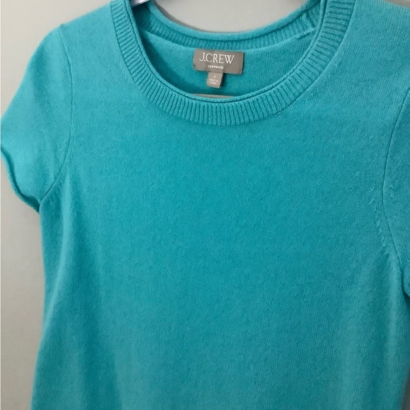 J CREW Turquoise Cashmere Relaxed T-Shirt Size S - Picture 4 of 8
